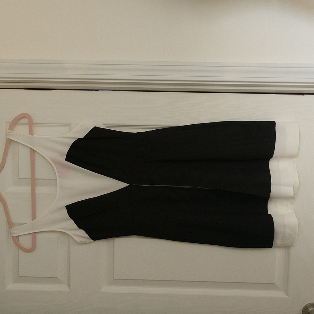 Zac Posen Black & White Dress Size 6 Open Apron Pockets New